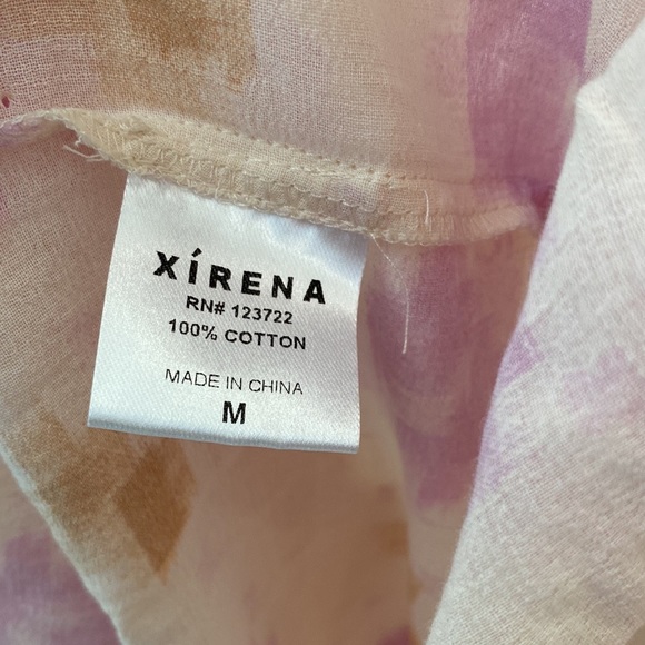 NWT✨XÍRENA Abstract Print Tiered Cotton Dress LILAC IKAT Sz Medium - Picture 17 of 17